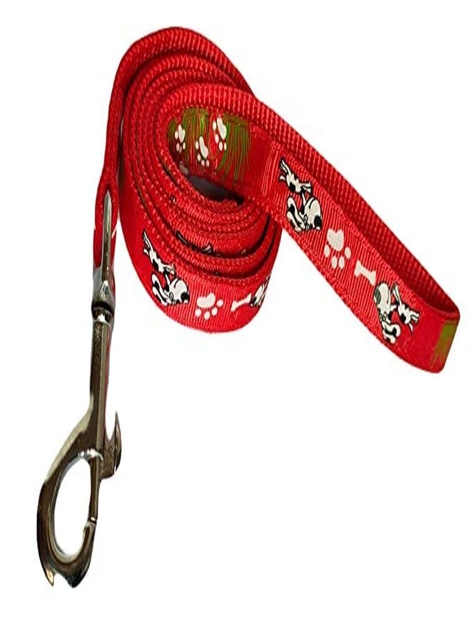 Pups&Pets Pet Printed 15 MM Collar and Leash Set - Adjustable Nylon Collar Included Bell for Small and Medium Dogs, Collar and Leash Set for Puppies, Dog & Cat (Red Color) - Image 3
